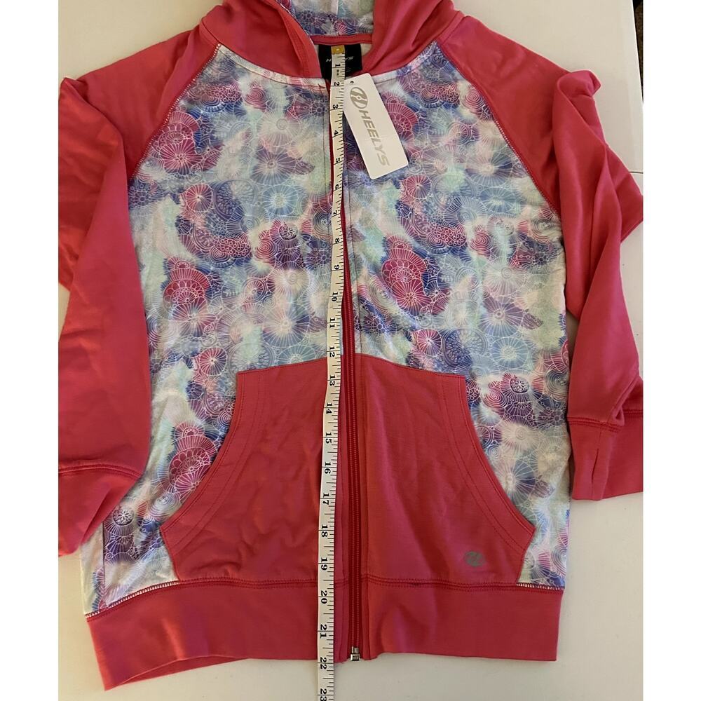 Heelys Pink/Blue/White Shell Print Activewear Zip Up Hooded Jacket NWT- M - Picture 5 of 9
